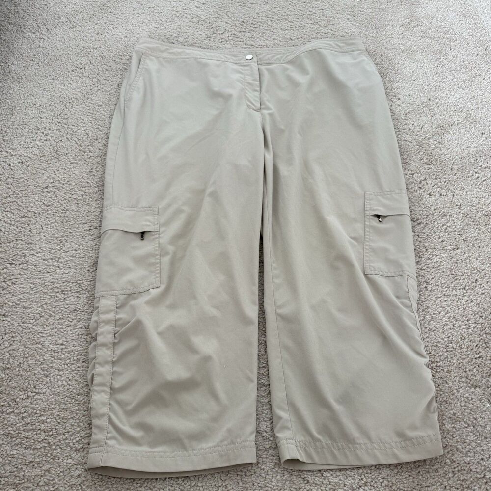 Zenergy By Chicos Cargo Crop Pants Lightweight Utility Outdoors Hiking Sz XL
